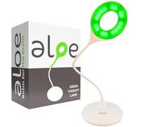 Lámpara de terapia de luz verde de aloe, luz blanca dual y luz verde de 520 nm, control de brillo táctil, LED sin parpadeo para migraña, ansiedad, alivio del insomnio, recargable por USB para mejorar