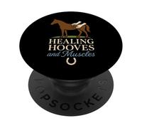 Terapia de masaje equino Cuidado del caballo Animal Body work Humor PopSockets PopGrip Adhesivo