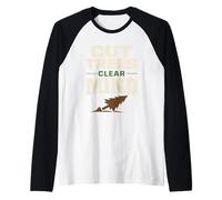 Terapia de tala Logger Terapia Humor Motosierra Vida Bosque Camiseta Manga Raglan