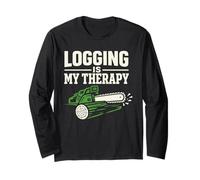 Terapia de tala Logger Terapia Humor Motosierra Vida Bosque Manga Larga