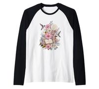 Terapia del Habla Floral Maestro colibrí Aula ABC Camiseta Manga Raglan