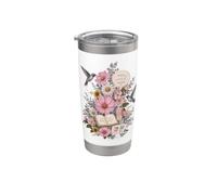 Terapia del habla floral maestro colibrí aula ABC Vaso térmico de acero inoxidable de doble pared