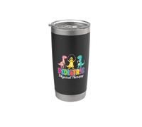 Terapia física pediátrica Lindo dinosaurio dinosaurio colorido Vaso térmico de acero inoxidable de doble pared