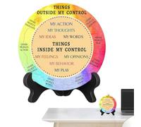 Terapia Psiquiátrica - Emociones Para La Salud Mental | Diagrama de Salud Emocional Para Adultos | Rueda De Sensaciones De Madera Con Soporte | Regalos Terapeutas Para Mujeres Y Hombres, Decora del