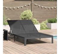 Teravane Tumbona negra de polirratán 206 x 115 x 75 cm con marco de acero ajustable para jardín, terraza y balcón para horas de relax al aire libre