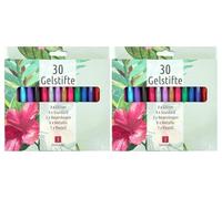 TerCasa 998701-1 - Set de Bolígrafos de Gel Con Purpurina, Arco Iris, Metálicos y Efectos de Color Estándar y Pastel - 2 Estuches Con 30 Unidades