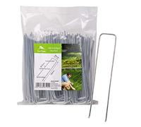 TerCasa® Piquetas de Tierra (100 Unidades) de Alambre de Acero endurecido Resistente al óxido para Malas Hierbas, vellón de jardín, Lona, Manguera, Valla, Red