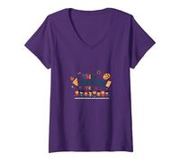 Tercer 3er Grado Equipo Escuela Espíritu Aula Unidad Camiseta Cuello V, Mujer, Morado, XL