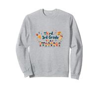 Tercer 3er Grado Equipo Escuela Espíritu Aula Unidad Sudadera, Unisex para Adultos, Gris Jaspeado, M