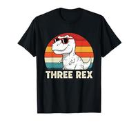 Tercer cumpleaños de Dinosaurio Rex para niño y niña, cumpleaños de Three Rex Camiseta