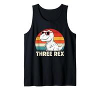 Tercer cumpleaños de Dinosaurio Rex para niño y niña, cumpleaños de Three Rex Camiseta sin Mangas