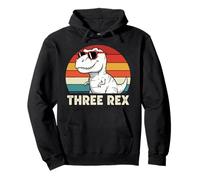 Tercer cumpleaños de Dinosaurio Rex para niño y niña, cumpleaños de Three Rex Sudadera con Capucha