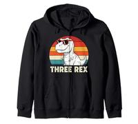 Tercer cumpleaños de Dinosaurio Rex para niño y niña, cumpleaños de Three Rex Sudadera con Capucha