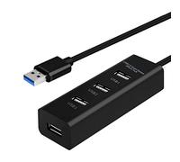Tercer De Realidad Concentrador USB 2.0 para computadora portátil Expansor de Puerto USB múltiple Transferencia de Datos rápida Divisor USB para computadora portátil Adaptador De (Black, One Size)