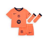 Nike - Conjunto FC Barcelona Tercera Equipación 2025-2026 Bebé, Unisex, Bright Mango-Midnight Navy-Midnight Navy, 6-9M
