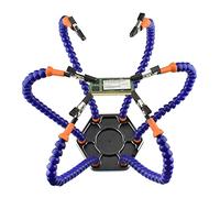 Tercera estación de soldadura de mano que ayuda a los brazos, herramienta de soldadura base de aleación de aluminio con seis brazos flexibles para PCB DIY