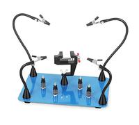 Tercera mano soldadura, Manos de ayuda magnéticas con 4 brazos,Mini Tornillo de Banco y 4 pilares de soporte de PCB para manualidades/soldadura