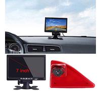 Tercero montado en el Techo Alta lámpara Freno luz Trasera cámara Trasera Puede Ajustar el ángulo de visión Nocturna Infrarrojos para Opel/Vauxhall Movano/Renault Master/NV400+ Monitor de 7 Pulgadas
