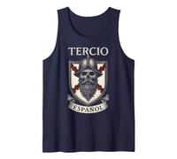 Tercio Español Cruz Borgoña Flandes Soldado España Camiseta sin Mangas, Hombre, Azul Marino, XL