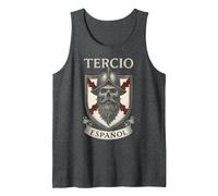 Tercio Español Cruz Borgoña Flandes Soldado España Camiseta sin Mangas, Hombre, Jaspeado Oscuro, XXL