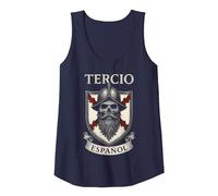 Tercio Español Cruz Borgoña Flandes Soldado España Camiseta sin Mangas, Mujer, Azul Marino, L