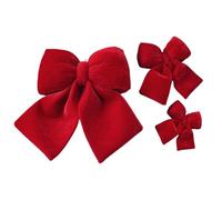 Terciopelo de Navidad - 3 unids Terciopelo Rojo con tapicería de Oro, Decorativos de navideño para Coronas árboles guirnaldas, Navidad Cinta Interior al Aire Libre decoración del