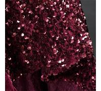 Terciopelo liso, Tela Terciopelo Elástico Lentejuelas Multicolor 0,5-5 metros(Burgundy,0.5Metre)