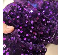 Terciopelo liso, Tela Terciopelo Elástico Lentejuelas Multicolor 0,5-5 metros(Plum Purple,3Metres)