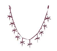 Terciopelo para árbol de Navidad - premontados rojo | Guirnalda de reutilizable para decoración, decoración de puerta, pared, ventana, escaleras, salón, dormitorio, oficina, chimenea, estante