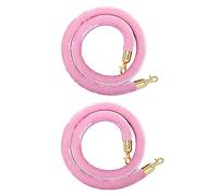 Terciopelo Puntal Cuerda,Cuerda de Barrera Con Ganchos Dorados,Cuerda de Puntal de Terciopelo,Multitud Control Barrera Cuerda Para Bodas En Salas de Alfombra Roja,2 Piez(Size:6ft/185cm,Color:Rosa)