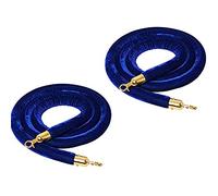 Terciopelo Puntal Cuerda,Cuerda de Barrera Con Ganchos Dorados,Cuerda de Puntal de Terciopelo,Multitud Control Barrera Cuerda Para Bodas En Salas de Alfombra Roja,2 Piez(Size:4.9ft/150cm,Color:Azul)