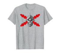 Tercios españoles. Soldado Calavera Camiseta, Hombre, Gris Jaspeado, XXL