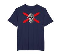 Tercios españoles. Soldado Calavera Camiseta, Hombre Tallas Grandes, Azul Marino, 4X Alto