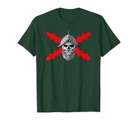 Tercios españoles. Soldado Calavera Camiseta, Hombre, Verde Bosque, 3XL