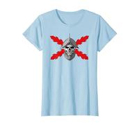 Tercios españoles. Soldado Calavera Camiseta, Mujer, Azul Bebé, M