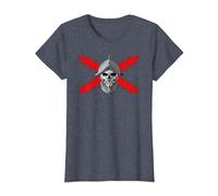 Tercios españoles. Soldado Calavera Camiseta, Mujer, Azul Jaspeado, XS
