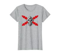 Tercios españoles. Soldado Calavera Camiseta, Mujer, Gris Jaspeado, XS