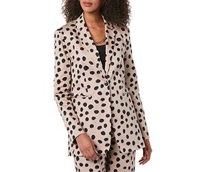 TEREA Americana Catalina para mujer, estampado de puntos sobre fondo beige Hummus, M