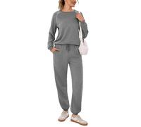 Terecey Conjunto Deportivo Mujer 2 Piezas Sudadera de Manga Larga y Pantalón Jogger con Puños Chándal Mujer Completo Ropa de Deporte para Fitness y Tiempo Libre