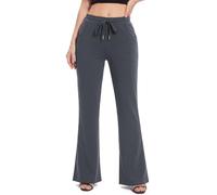 Terecey Pantalón Yoga Mujer Leggings Acampanados Bootcut con Bolsillos | Tejido Fluido, Tacto Suave, Silueta Femenina, Ajuste Cómodo, Bolsillos Laterales, Estilo Diario