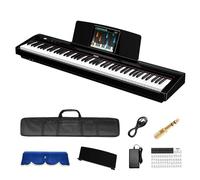 TERENCE Piano Digital 88 Teclas con Acción de Martillo Graduado 2x25W Altavoces Duales Grabación de Video Móvil Bluetooth MIDI Compatibilidad con Auriculares y Altavoces Teclado Dual Audio Espacial