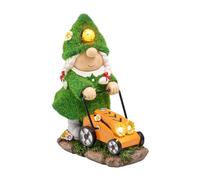 TERESA'S COLLECTIONS Adornos de jardín al aire libre, encantadores gonks de deshierbe con luces solares, serie de gnomos familiares, adornos de resina impermeable, regalos de decoración de jardín,