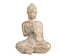 TERESA'S COLLECTIONS Estatua de Buda para interiores para decoración zen, decoración del hogar de Buda de meditación para habitación espiritual, estatua dorada bohemia para mesa de oficina, decoración