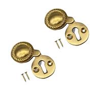 TERF® Escutcheon georgiano de latón pulido cubierta de 35 mm con tornillo de fijación, paquete de 2