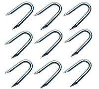 TERF® Grapas de red galvanizadas en U de 20 mm, longitud de 20 mm, diámetro de 2,0 mm, grapas de alambre resistentes para fijar vallas de valla y malla de alambre, paquete de 100