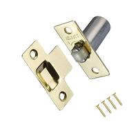 TERF® Pestillo ajustable de latón pulido con bola de rodillo para puerta, cierre de puerta ideal para puertas, armarios, armarios y armarios, incluye tornillo de fijación, paquete de 1