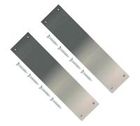 TERF® Placa de dedo de acero inoxidable pulido, 300 mm x 75 mm, 300 mm x 75 mm, incluye tornillo de fijación, 2 unidades