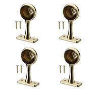 TERF® Soporte de latón pulido para barra de cortina de hasta 19 mm de diámetro, soporte para barra de techo y pared, soporte para barra de armario, cortina de ducha, armario, barra de palanca, soporte