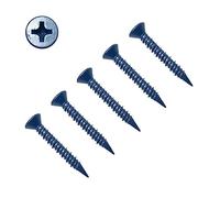 TERF® Tornillo de hormigón para mampostería de 4,8 mm x 45 mm, cabeza avellanada plana, acabado azul, tornillos de hormigón anticorrosión de 4,8 mm x 45 mm para anclaje, mampostería, hormigón, bloque