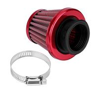 Terisass Kit de Filtro de admisión de Aire con Abrazadera para Motocicleta Kit de Filtro de Aire de admisión de Motocicleta Universal con para Motocicleta Todoterreno ATV Quad Dirt Pit Bike(Rojo)